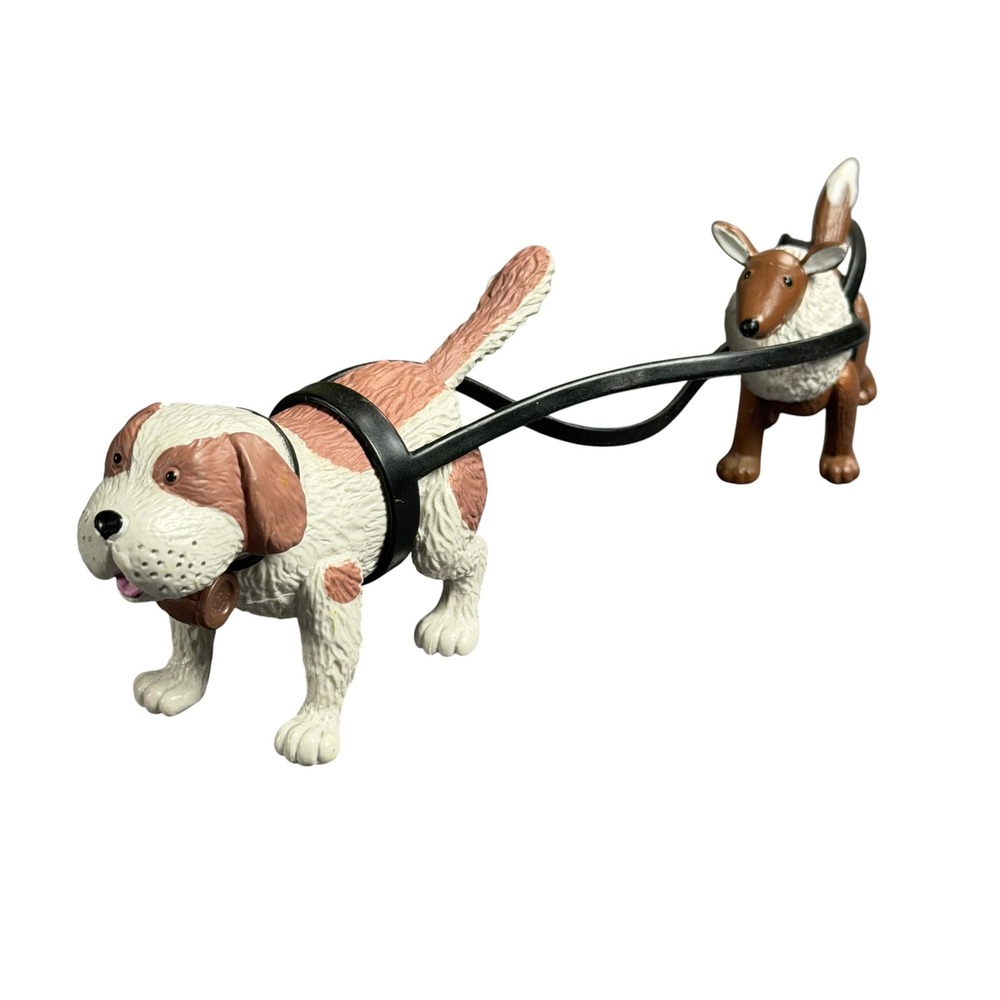 Vintage 2002 Yukon Sled Dog Team Figures Saint Bernard Rescue Dog Collectible
